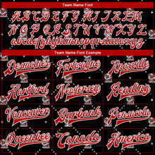 Load image into Gallery viewer, Custom Black Red-White Christmas Dog Wearing Santa Claus Costume 3D Bomber Full-Snap Varsity Letterman Jacket
