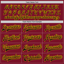 Load image into Gallery viewer, Custom Crimson Black Cream-Gold Bomber Full-Snap Varsity Letterman Two Tone Jacket
