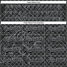 Load image into Gallery viewer, Custom Black Gray Check And Tiger 3D Pattern Design Bomber Full-Snap Varsity Letterman Jacket
