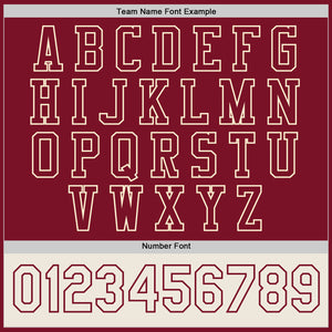 Custom Crimson Cream-Maroon Bomber Full-Snap Varsity Letterman Two Tone Jacket