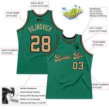 Load image into Gallery viewer, Custom Kelly Green Old Gold-Black Authentic Throwback Basketball Jersey

