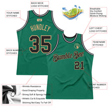 Load image into Gallery viewer, Custom Kelly Green Black-Old Gold Authentic Throwback Basketball Jersey
