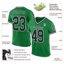 Load image into Gallery viewer, Custom Grass Green Black-White Mesh Authentic Throwback Football Jersey
