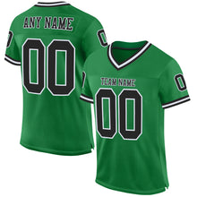 Load image into Gallery viewer, Custom Grass Green Black-White Mesh Authentic Throwback Football Jersey
