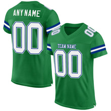 Load image into Gallery viewer, Custom Grass Green White-Royal Mesh Authentic Football Jersey

