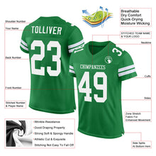 Load image into Gallery viewer, Custom Grass Green White Mesh Authentic Football Jersey
