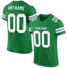 Load image into Gallery viewer, Custom Grass Green White Mesh Authentic Football Jersey
