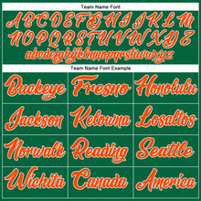 Load image into Gallery viewer, Custom Kelly Green Orange-White Authentic Baseball Jersey
