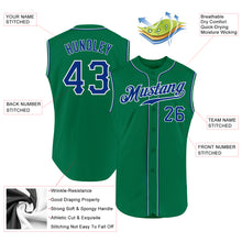 Load image into Gallery viewer, Custom Kelly Green Royal-White Authentic Sleeveless Baseball Jersey
