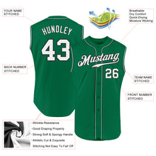 Load image into Gallery viewer, Custom Kelly Green White-Black Authentic Sleeveless Baseball Jersey
