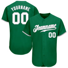 Load image into Gallery viewer, Custom Kelly Green White-Gray Authentic Baseball Jersey
