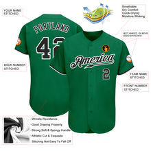 Load image into Gallery viewer, Custom Kelly Green Black-White Authentic Baseball Jersey
