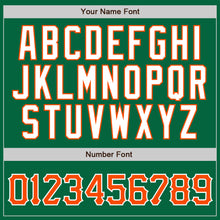 Load image into Gallery viewer, Custom Kelly Green White Pinstripe Orange-White Authentic Baseball Jersey
