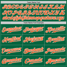 Load image into Gallery viewer, Custom Kelly Green White Pinstripe Orange-White Authentic Baseball Jersey
