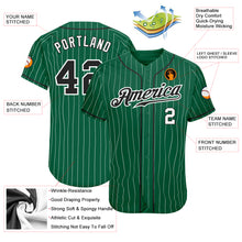 Load image into Gallery viewer, Custom Kelly Green White Pinstripe Black-White Authentic Baseball Jersey
