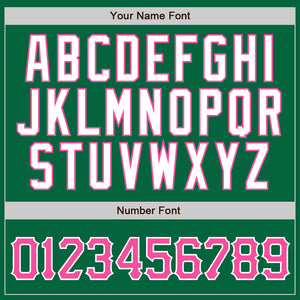 Custom Kelly Green White Pinstripe Pink-White Authentic Baseball Jersey