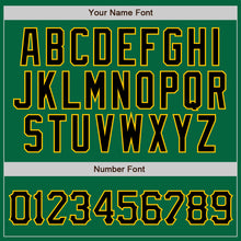 Load image into Gallery viewer, Custom Kelly Green Black Pinstripe Black-Gold Authentic Baseball Jersey
