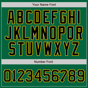 Custom Kelly Green Black Pinstripe Black-Gold Authentic Baseball Jersey