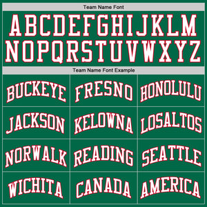 Custom Kelly Green White-Red Authentic Throwback Basketball Jersey
