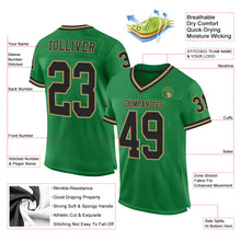 Load image into Gallery viewer, Custom Grass Green Black-Old Gold Mesh Authentic Throwback Football Jersey
