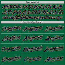 Load image into Gallery viewer, Custom Kelly Green Navy-Old Gold Authentic Baseball Jersey
