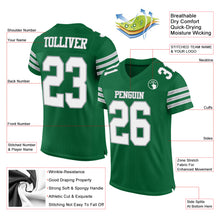 Load image into Gallery viewer, Custom Kelly Green White-Gray Mesh Authentic Football Jersey
