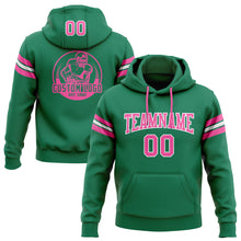 Load image into Gallery viewer, Custom Stitched Kelly Green Pink-White Football Pullover Sweatshirt Hoodie
