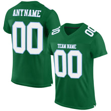 Load image into Gallery viewer, Custom Kelly Green White-Light Blue Mesh Authentic Football Jersey
