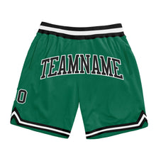 Load image into Gallery viewer, Custom Kelly Green Black-White Authentic Throwback Basketball Shorts
