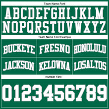 Load image into Gallery viewer, Custom Kelly Green White-Gray Authentic Throwback Basketball Shorts
