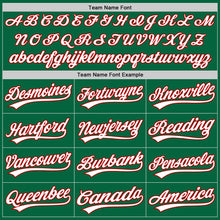 Load image into Gallery viewer, Custom Kelly Green White-Red Authentic Baseball Jersey
