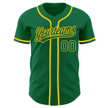 Load image into Gallery viewer, Custom Kelly Green Kelly Green-Gold Authentic Baseball Jersey
