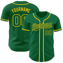 Load image into Gallery viewer, Custom Kelly Green Kelly Green-Gold Authentic Baseball Jersey
