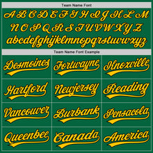 Load image into Gallery viewer, Custom Kelly Green Black-Gold Authentic Baseball Jersey
