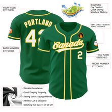 Load image into Gallery viewer, Custom Kelly Green White-Gold Authentic Baseball Jersey
