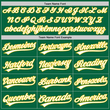 Load image into Gallery viewer, Custom Kelly Green White-Gold Authentic Baseball Jersey
