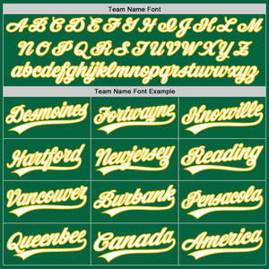 Custom Kelly Green White-Gold Authentic Baseball Jersey