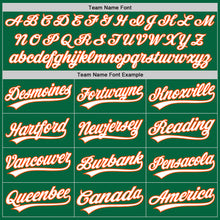 Load image into Gallery viewer, Custom Kelly Green White-Orange Authentic Baseball Jersey
