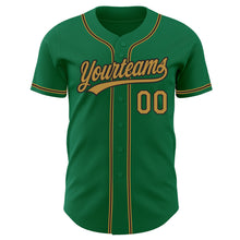 Load image into Gallery viewer, Custom Kelly Green Old Gold-Black Authentic Baseball Jersey
