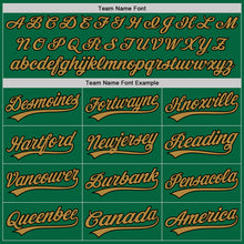 Load image into Gallery viewer, Custom Kelly Green Old Gold-Black Authentic Baseball Jersey
