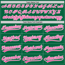 Load image into Gallery viewer, Custom Kelly Green Pink-White Authentic Baseball Jersey
