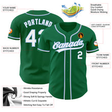 Load image into Gallery viewer, Custom Kelly Green White-Light Blue Authentic Baseball Jersey

