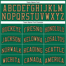 Load image into Gallery viewer, Custom Kelly Green Old Gold-Black Authentic Throwback Basketball Jersey

