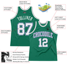 Load image into Gallery viewer, Custom Kelly Green White Royal-Gray Authentic Throwback Basketball Jersey
