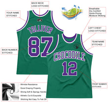Load image into Gallery viewer, Custom Kelly Green Purple-White Authentic Throwback Basketball Jersey
