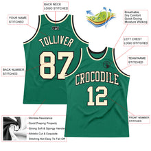 Load image into Gallery viewer, Custom Kelly Green Cream-Black Authentic Throwback Basketball Jersey

