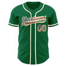 Load image into Gallery viewer, Custom Kelly Green Vintage USA Flag-Cream Authentic Baseball Jersey
