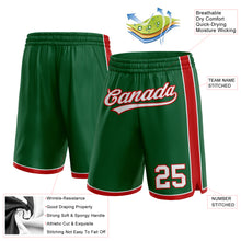 Load image into Gallery viewer, Custom Kelly Green White-Red Authentic Basketball Shorts

