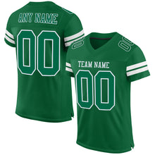 Load image into Gallery viewer, Custom Kelly Green White Mesh Authentic Football Jersey
