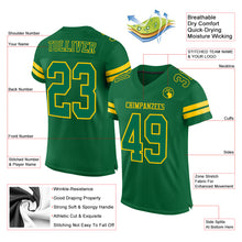 Load image into Gallery viewer, Custom Kelly Green Yellow Mesh Authentic Football Jersey
